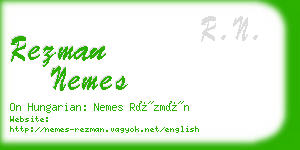 rezman nemes business card